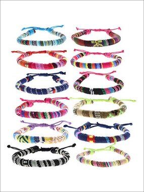 Woven Hippie Bracelets Adjustable Braided String Friendship Bracelet Set Boho